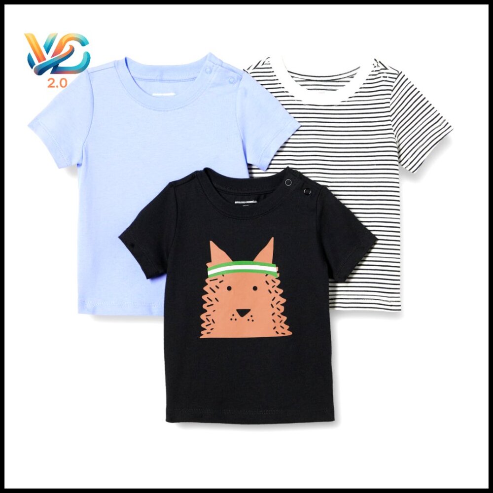 Unisex Toddler‎ Short Sleeve Cotton T-Shirts 3-Pack